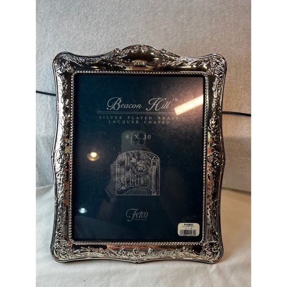 Fetco Other - Fetco Beacon Hill Silver Plated Brass 8x10 Picture Frame Ornate Victorian Scroll